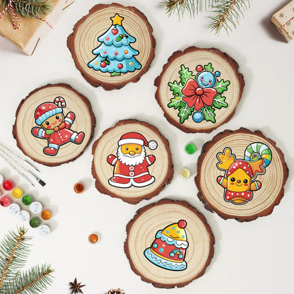 Santa Ready for a Hug paint by numbers wood slice – image 10