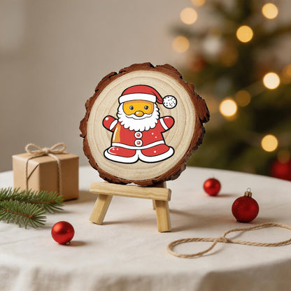 Santa Ready for a Hug paint by numbers wood slice – image 24