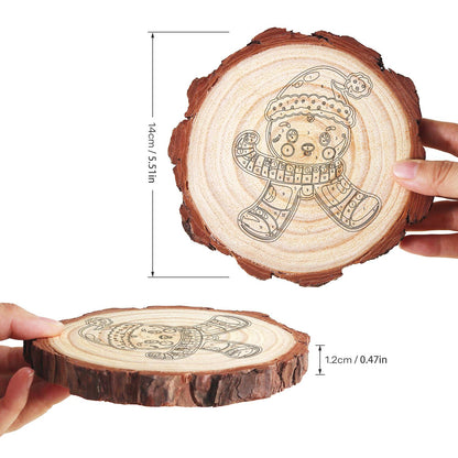 Winking Gingerbread Boy paint by numbers wood slice – image 14