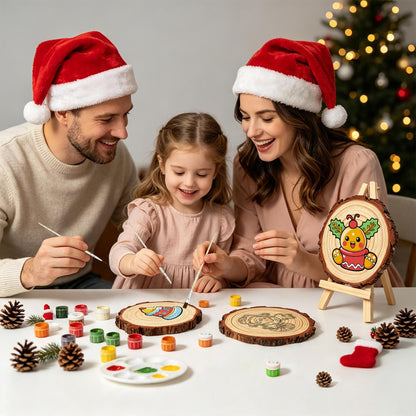 Holly Berry Gingerbread in a Cup paint by numbers wood slice – image 23