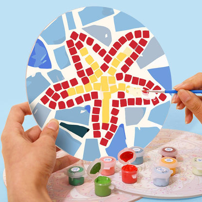 Mosaic Fish and Spiral Shell paint by numbers placemat set – image 5