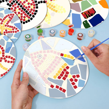Mosaic Fish and Spiral Shell paint by numbers placemat set – image 6