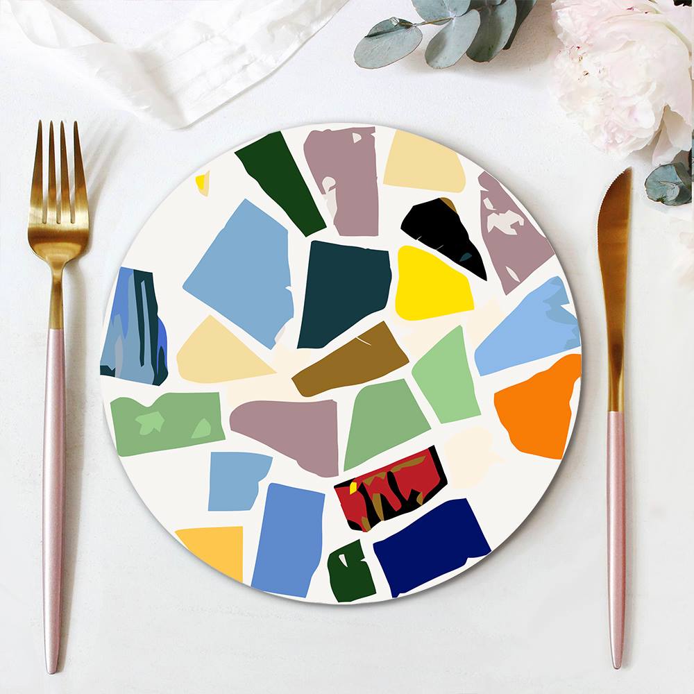 Mosaic Fish and Spiral Shell paint by numbers placemat set – image 17