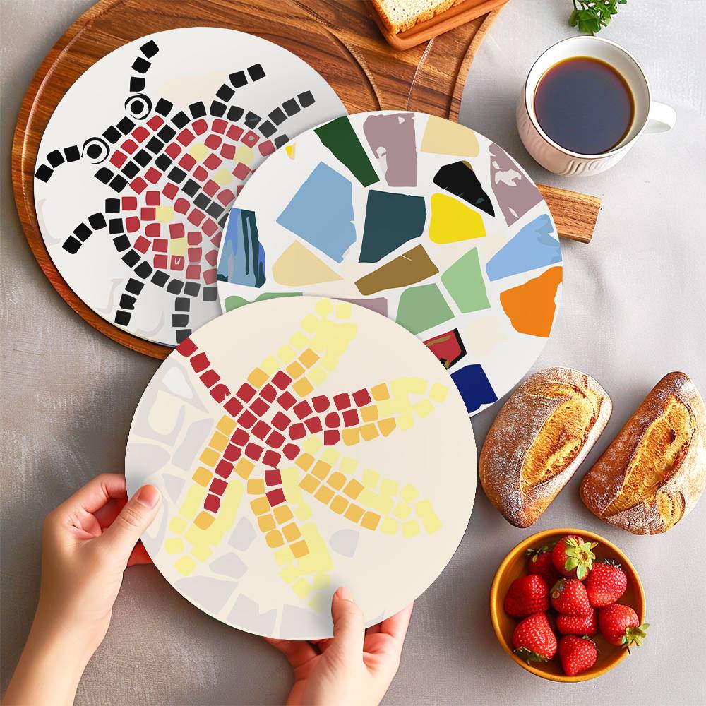 Mosaic Fish and Spiral Shell paint by numbers placemat set – image 18