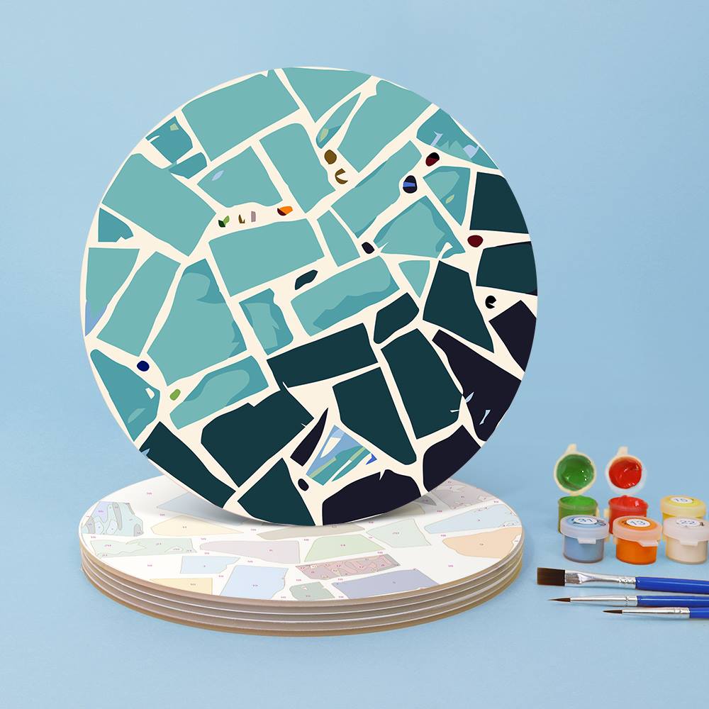 Starfish and Jellyfish Mosaic paint by numbers placemat set – image 3