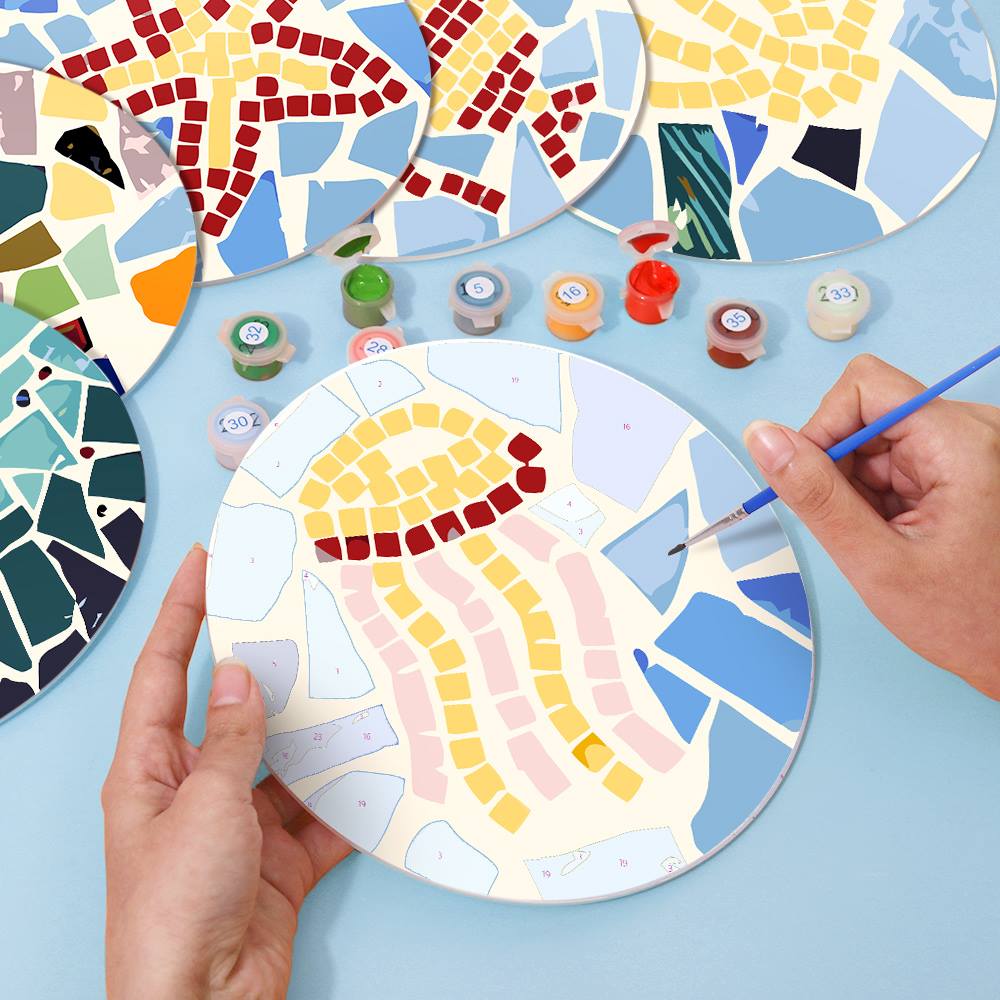Starfish and Jellyfish Mosaic paint by numbers placemat set – image 6