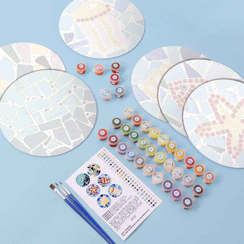 Starfish and Jellyfish Mosaic paint by numbers placemat set – image 7