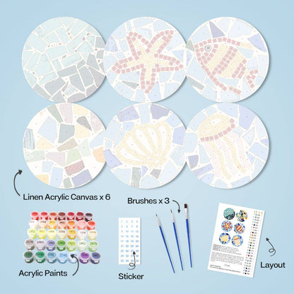 Starfish and Jellyfish Mosaic paint by numbers placemat set – image 9