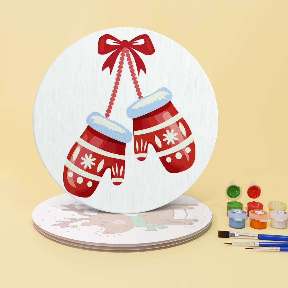 Cozy Mittens and Reindeer paint by numbers placemat set – image 4