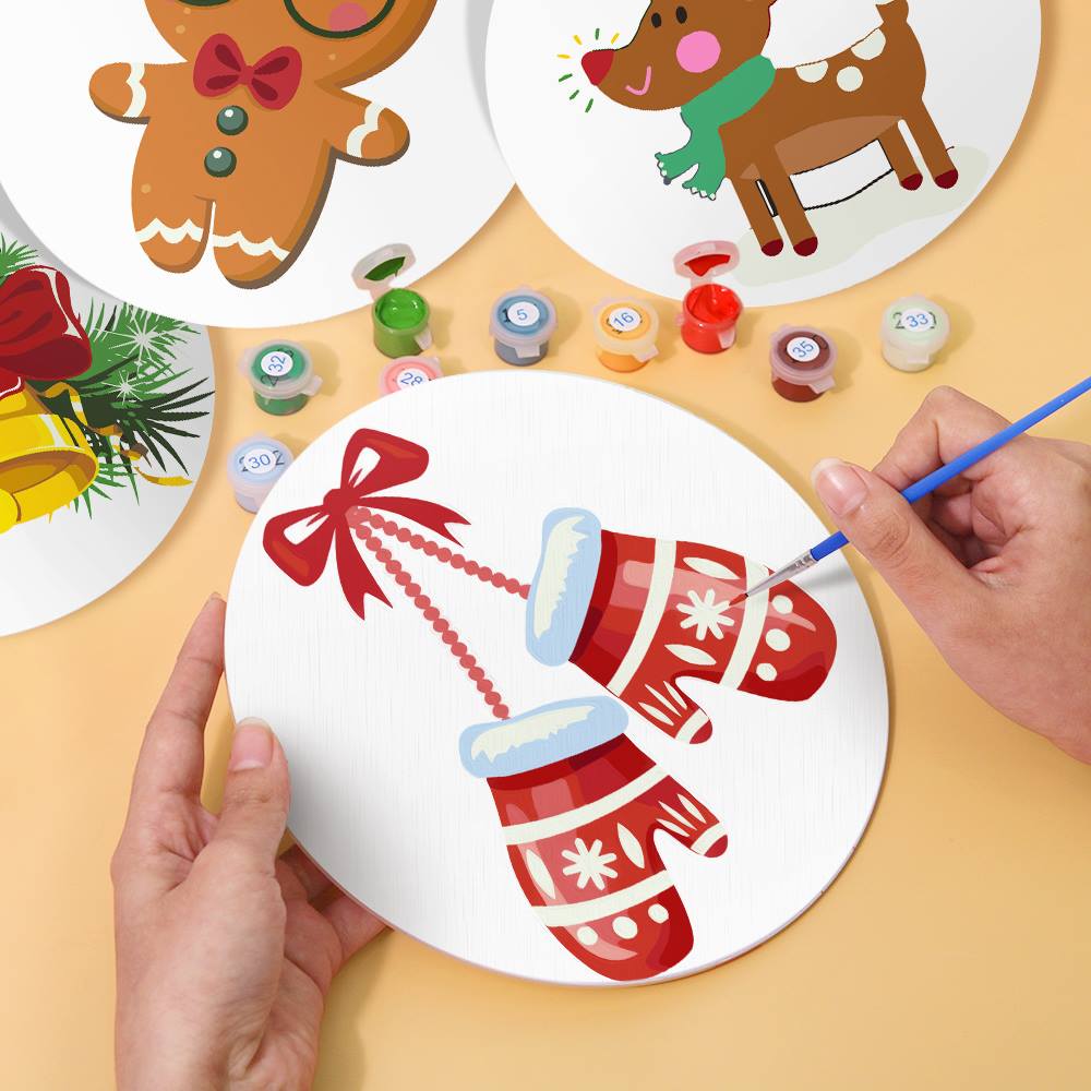 Cozy Mittens and Reindeer paint by numbers placemat set – image 7