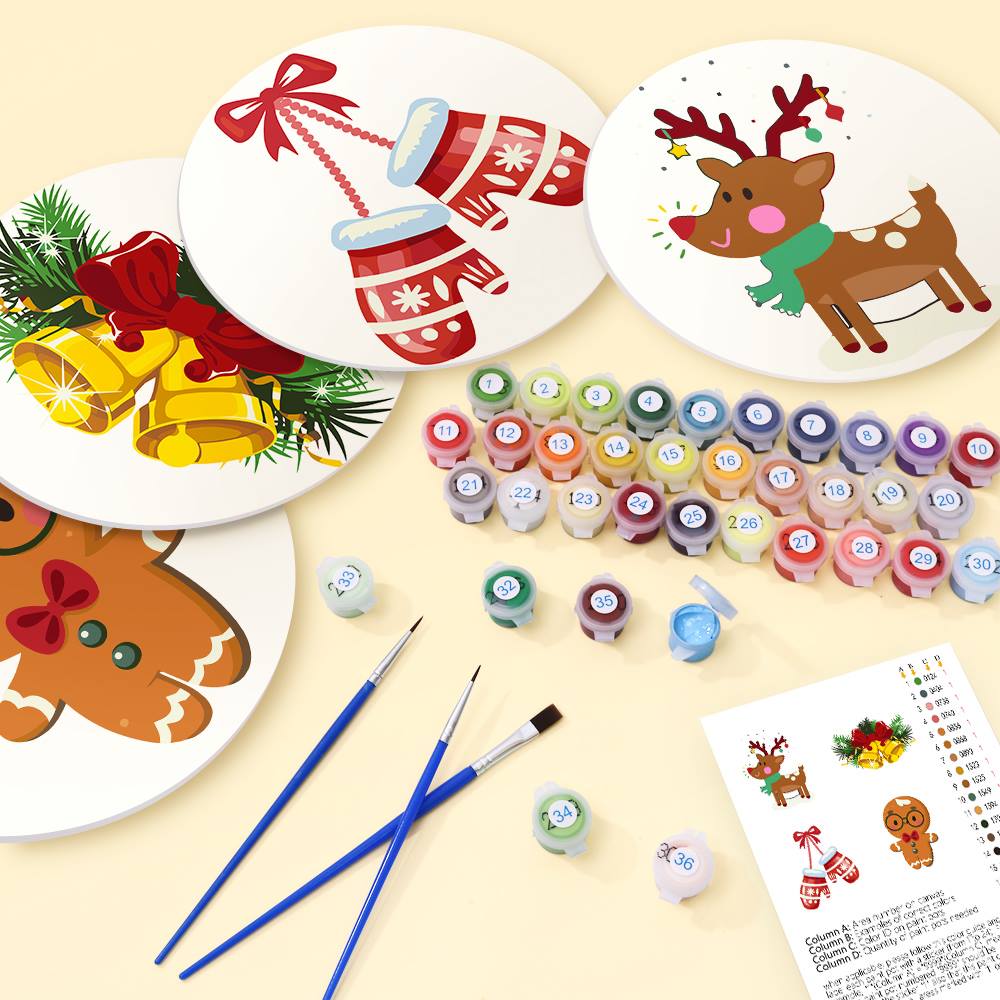 Cozy Mittens and Reindeer paint by numbers placemat set – image 11