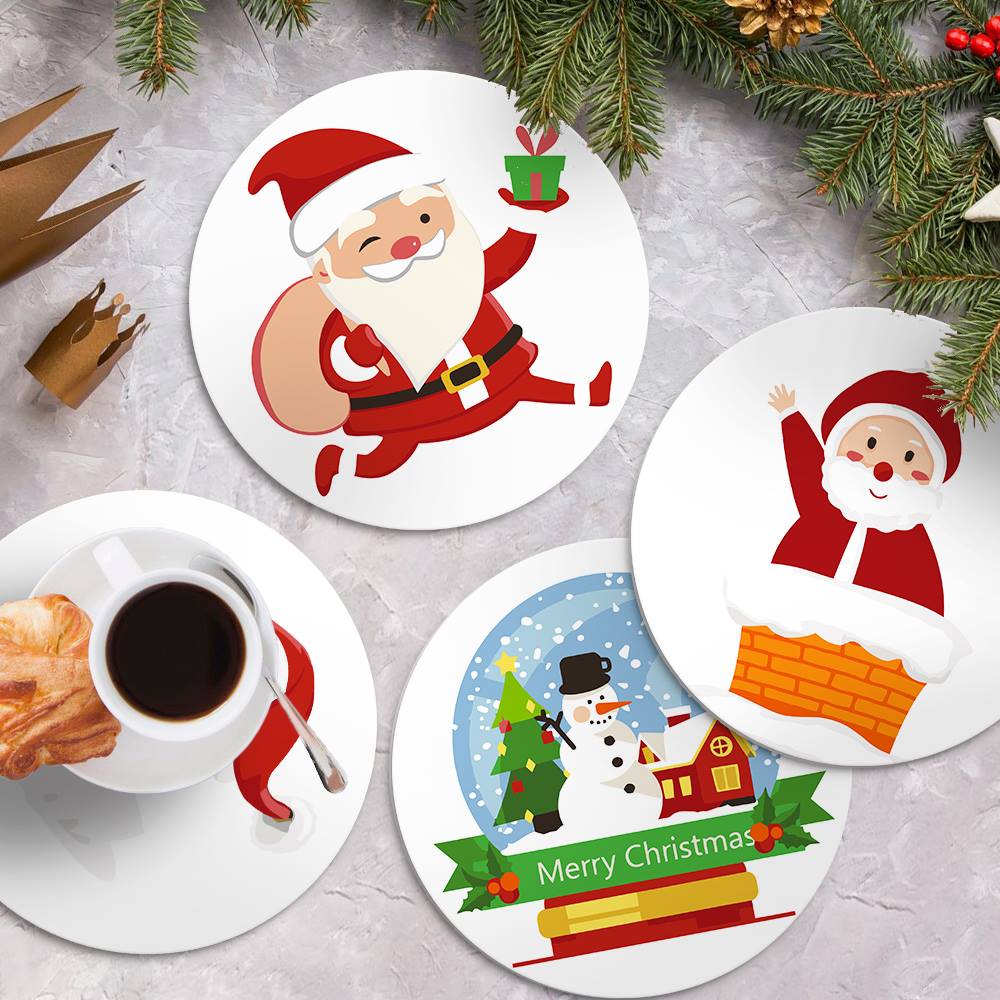 Jolly Santa and Snowman Globe paint by numbers placemat set – image 2