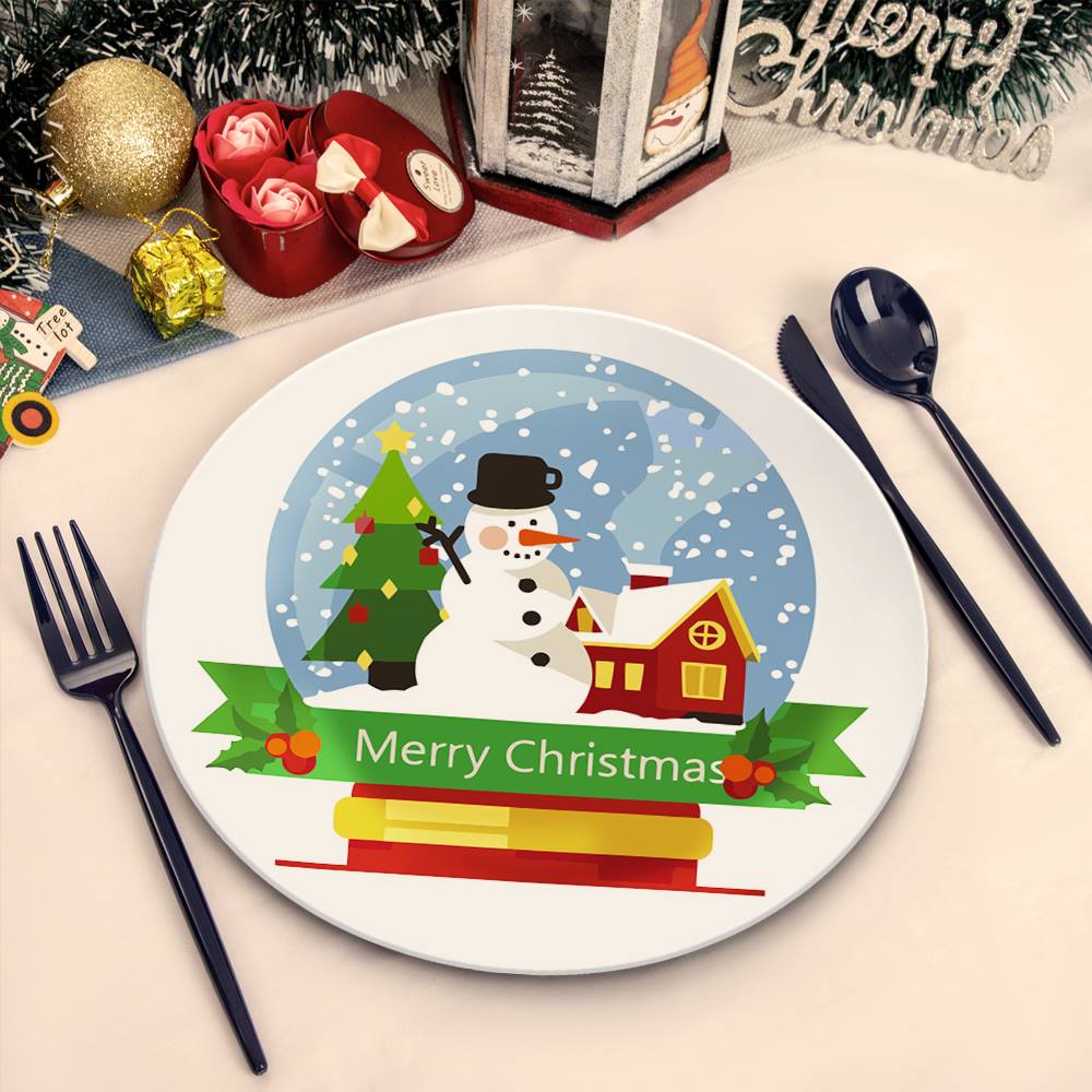 Jolly Santa and Snowman Globe paint by numbers placemat set – image 3