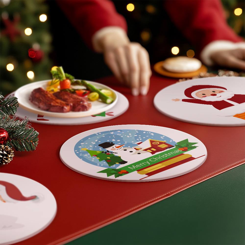 Jolly Santa and Snowman Globe paint by numbers placemat set – image 4