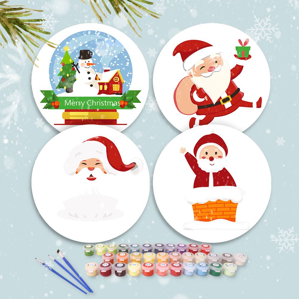Jolly Santa and Snowman Globe paint by numbers placemat set – image 8