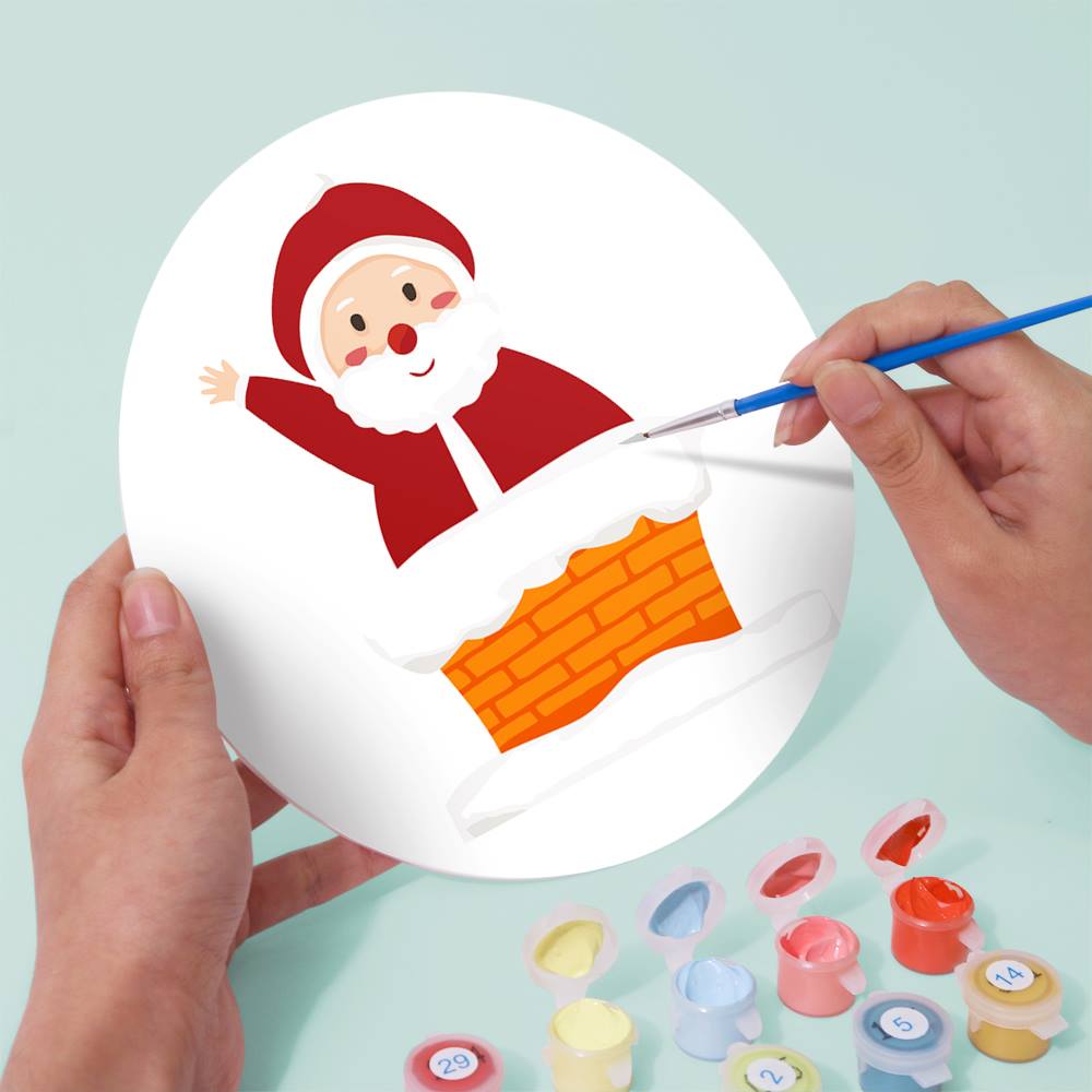 Jolly Santa and Snowman Globe paint by numbers placemat set – image 11