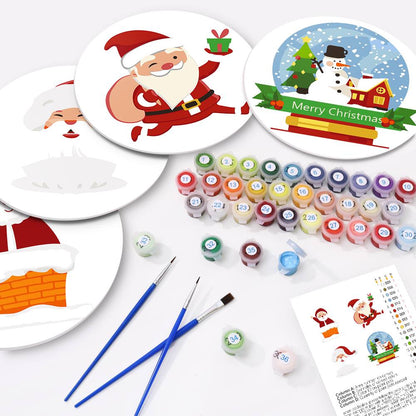 Jolly Santa and Snowman Globe paint by numbers placemat set – image 13