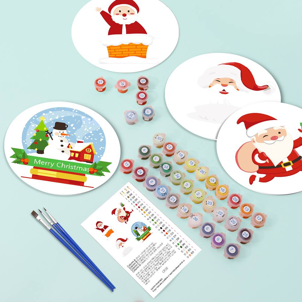 Jolly Santa and Snowman Globe paint by numbers placemat set – image 15