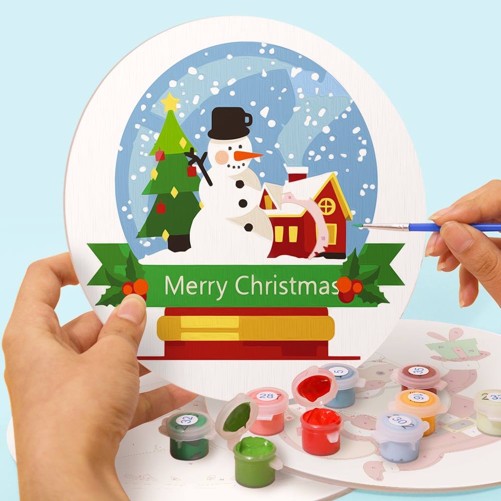 Jolly Santa and Snowman Globe paint by numbers placemat set – image 20