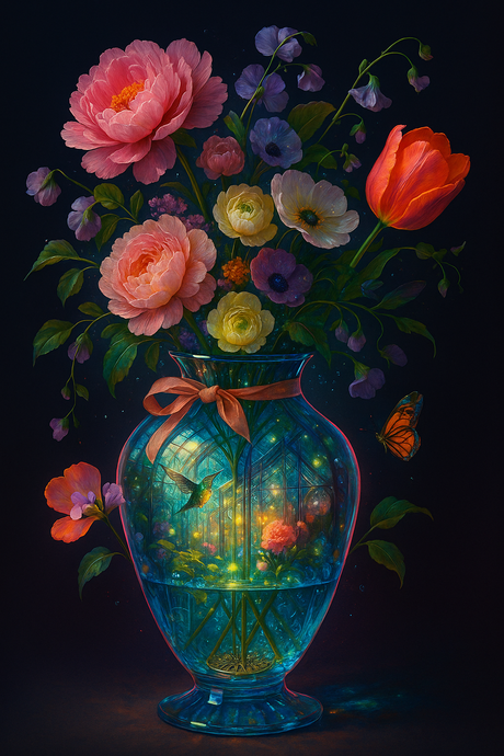 Vase of Midnight Secrets (Diamond Painting) Diamond Painting kit