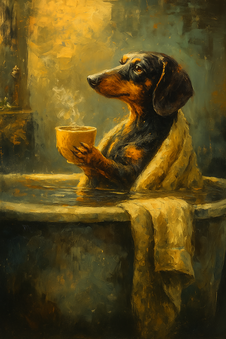 Dog in a Bathtub (Diamond Painting) Diamond Painting kit