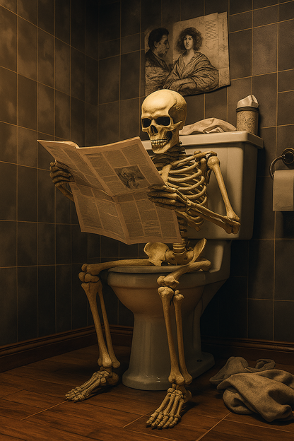 Skeleton on the Toilet