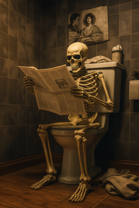 Skeleton on the Toilet (Diamond Painting) Diamond Painting kit