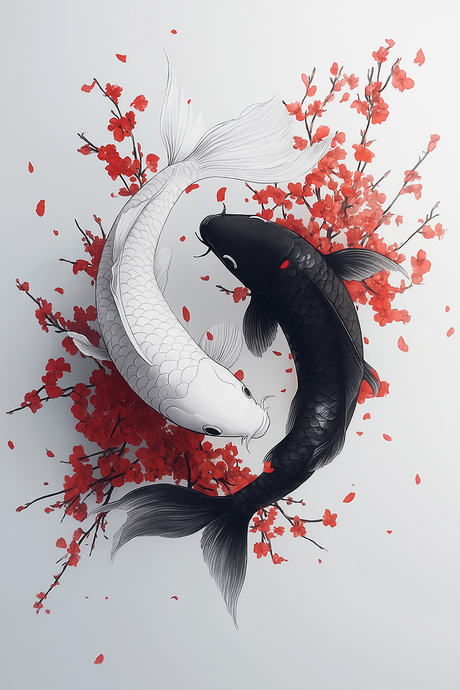 Koi and Cherry Blossoms (Diamond Painting) Diamond Painting kit