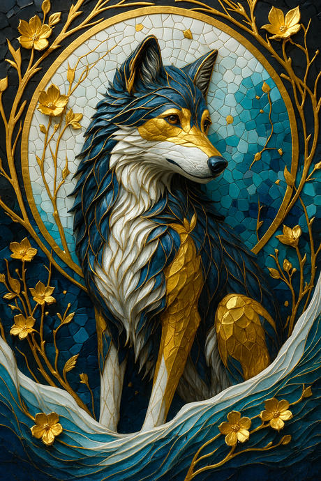 The Mosaic Wolf (Diamond Painting) Diamond Painting kit