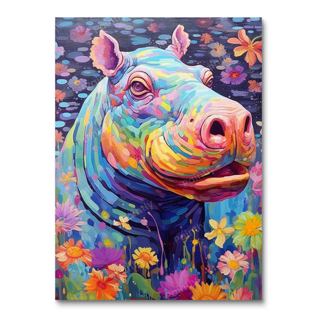 Psychedelic Hippo III (Diamond Painting) Diamond Painting kit
