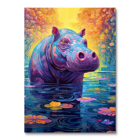 Psychedelic Hippo I (Diamond Painting) Diamond Painting kit