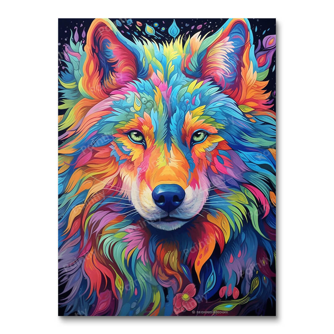 Psychedelic Wolf I (Diamond Painting)