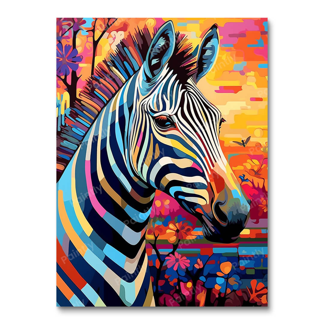 Psychedelic Zebra I (Diamond Painting)