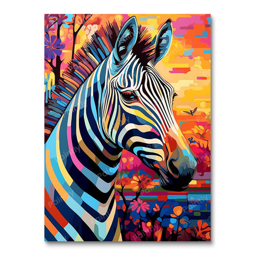 Psychedelic Zebra I (Diamond Painting)