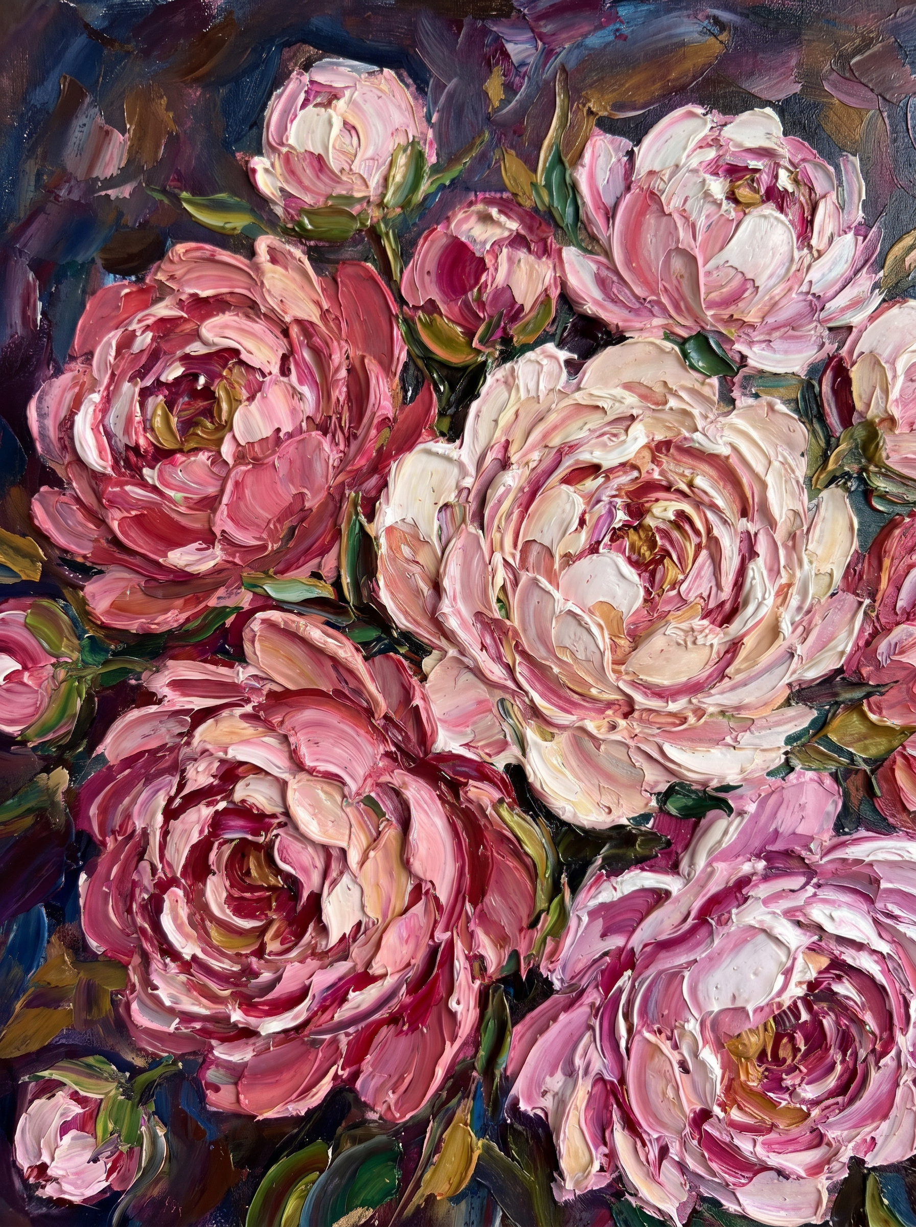 Palette Knife Peonies (Diamond Painting)