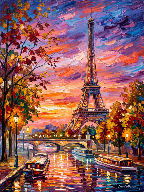 Paris Eiffel Tower Sunset
