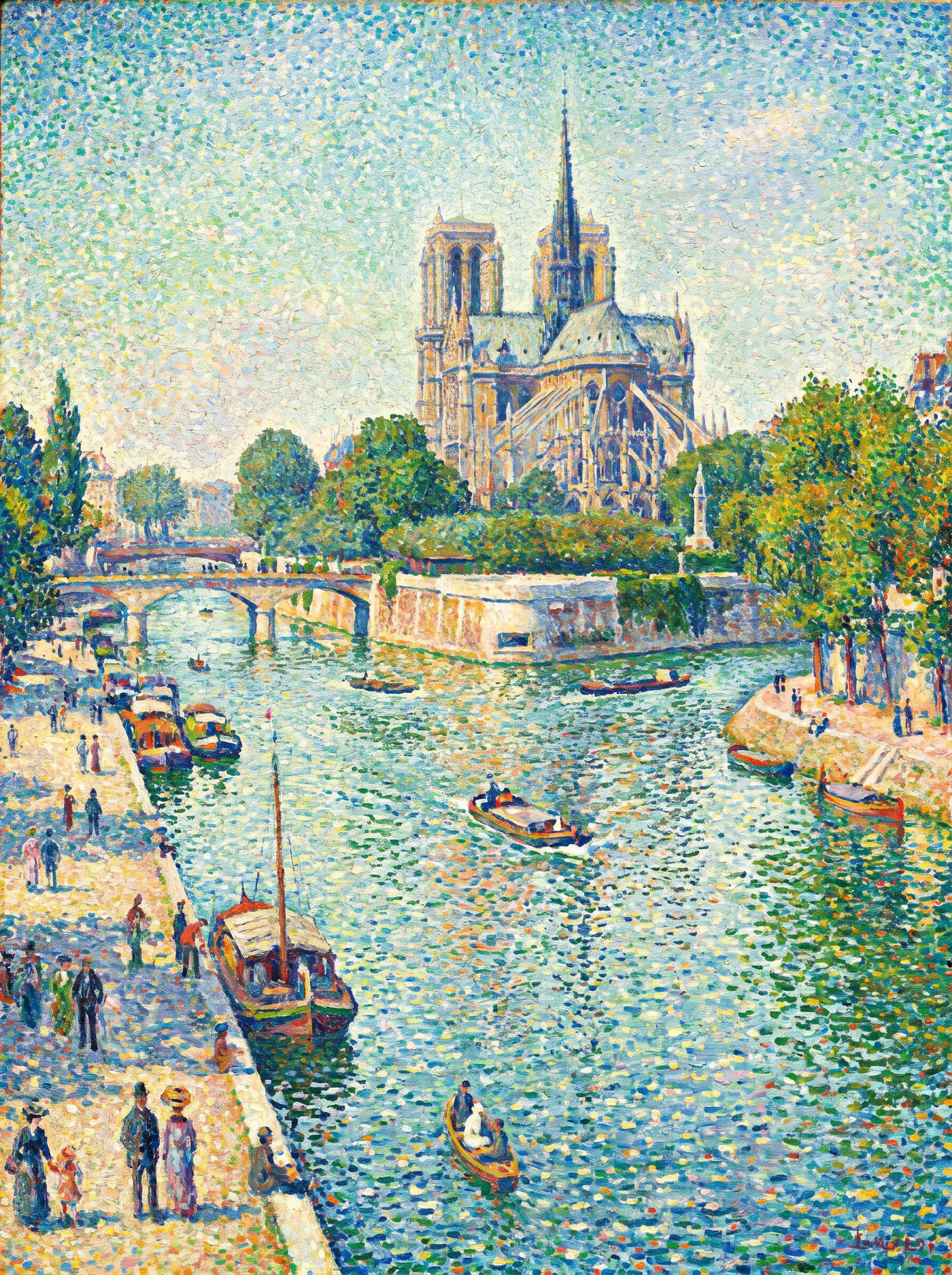 Paris Seine Pointillism (150 Color Diamond Painting)