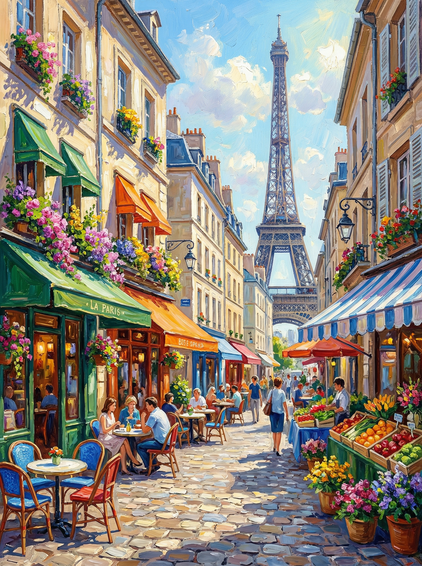 Parisian Market Street (Diamond Painting) Diamond Painting kit