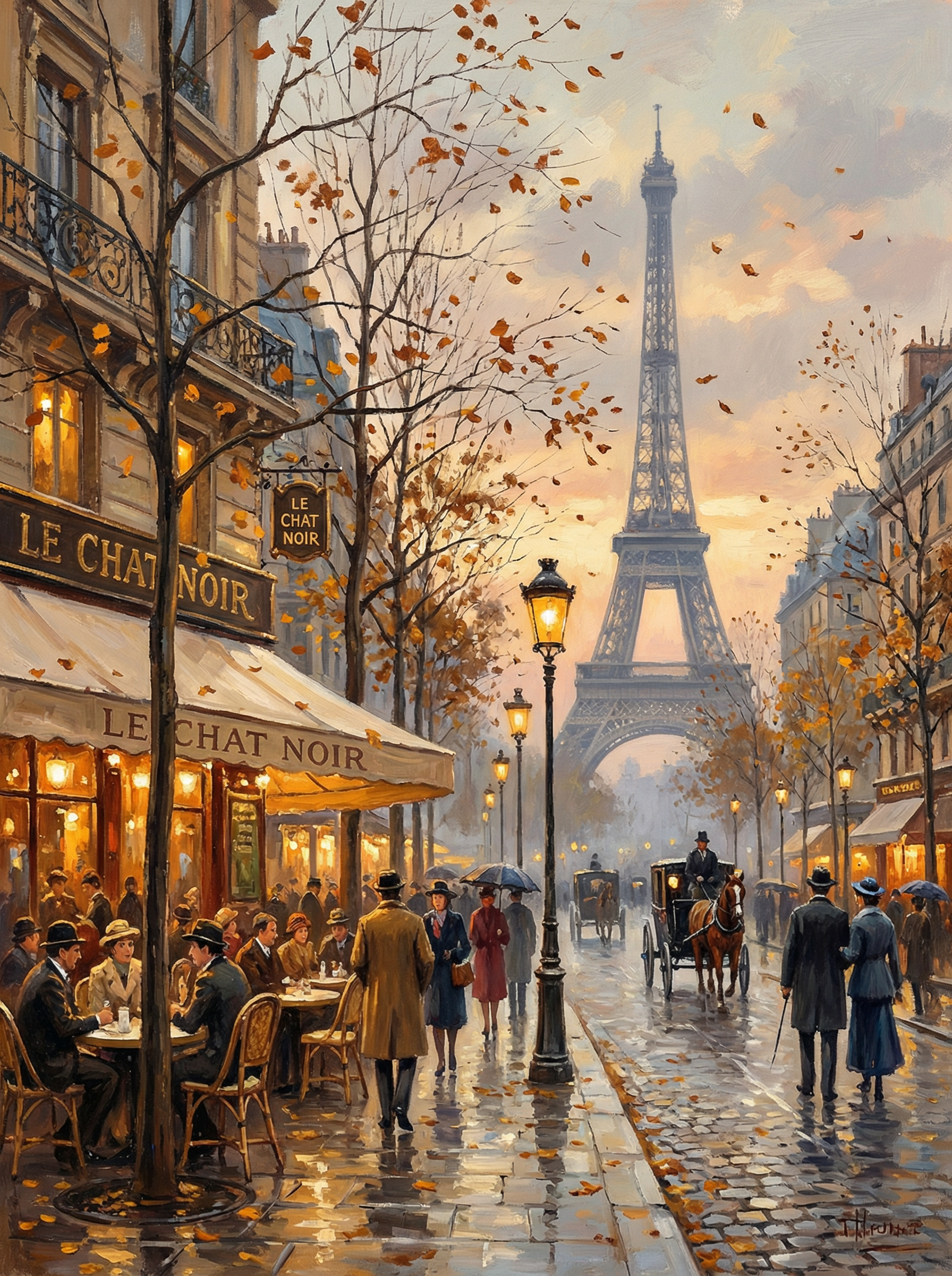 Autumn Café in Paris (Diamond Painting) Diamond Painting kit