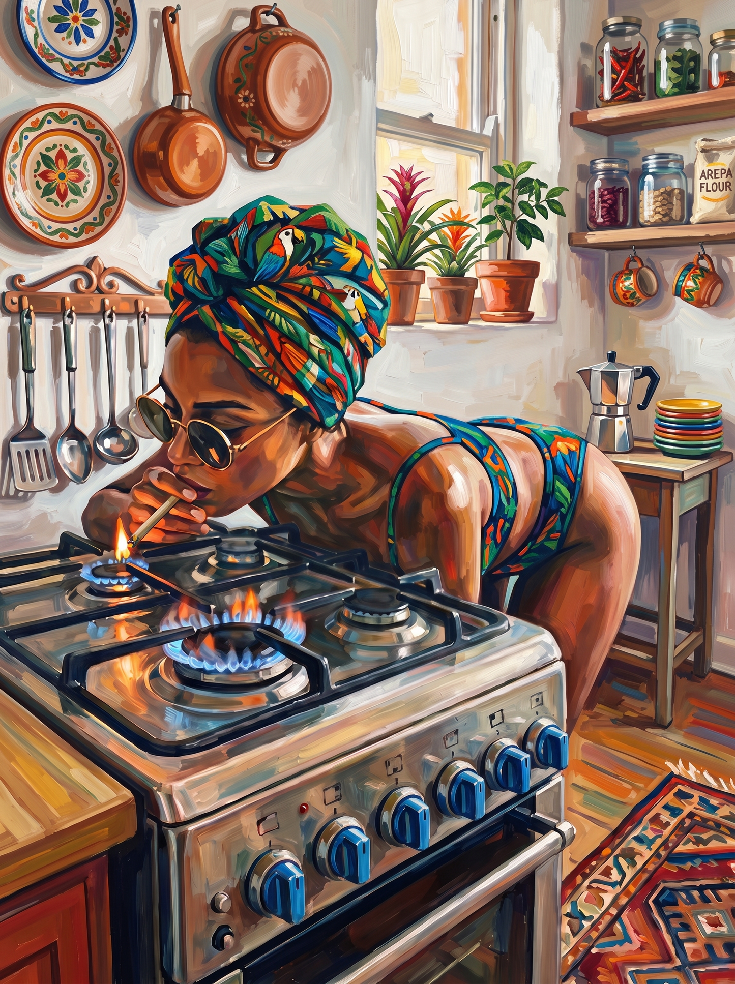 Parrot Print Kitchen