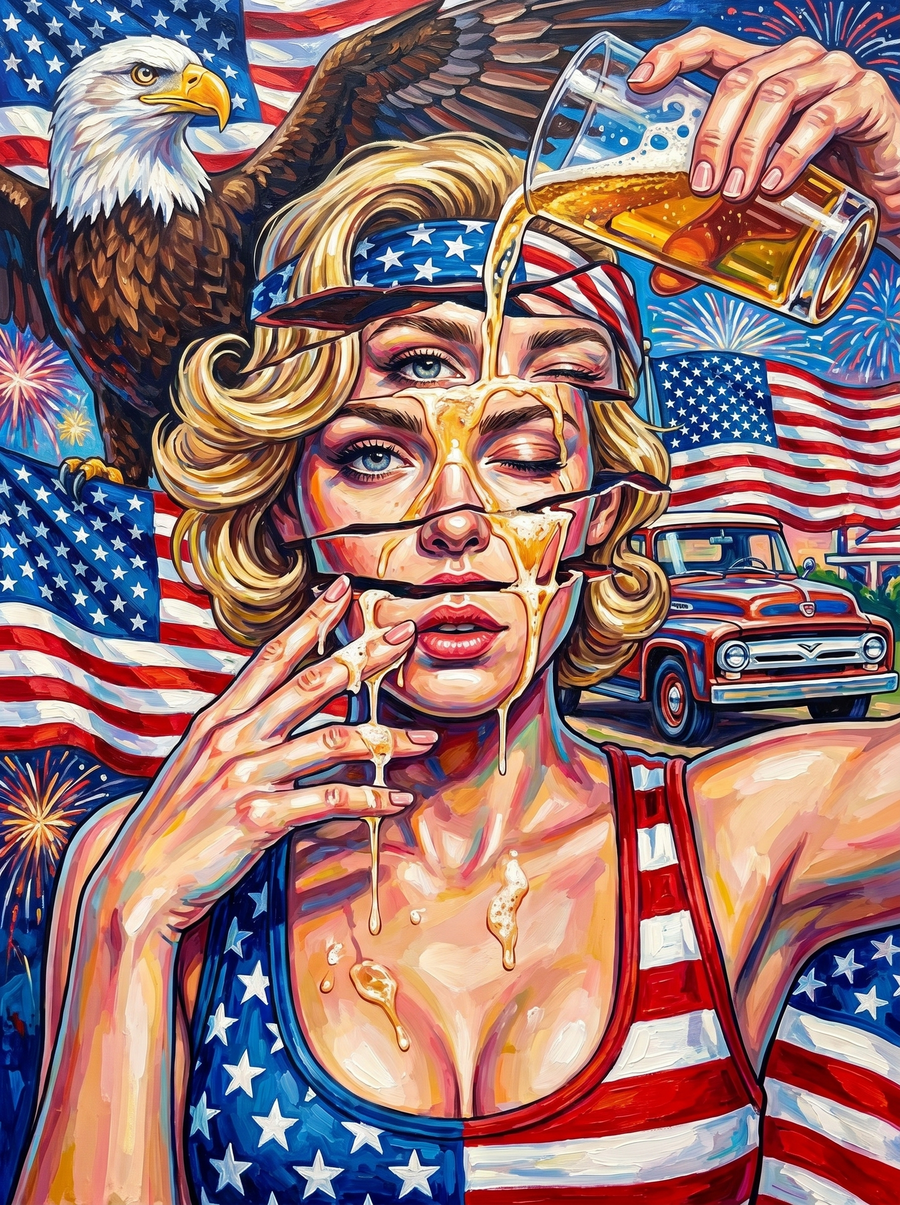 Patriotic American Dream (100 Color Diamond Painting) Diamond Painting kit