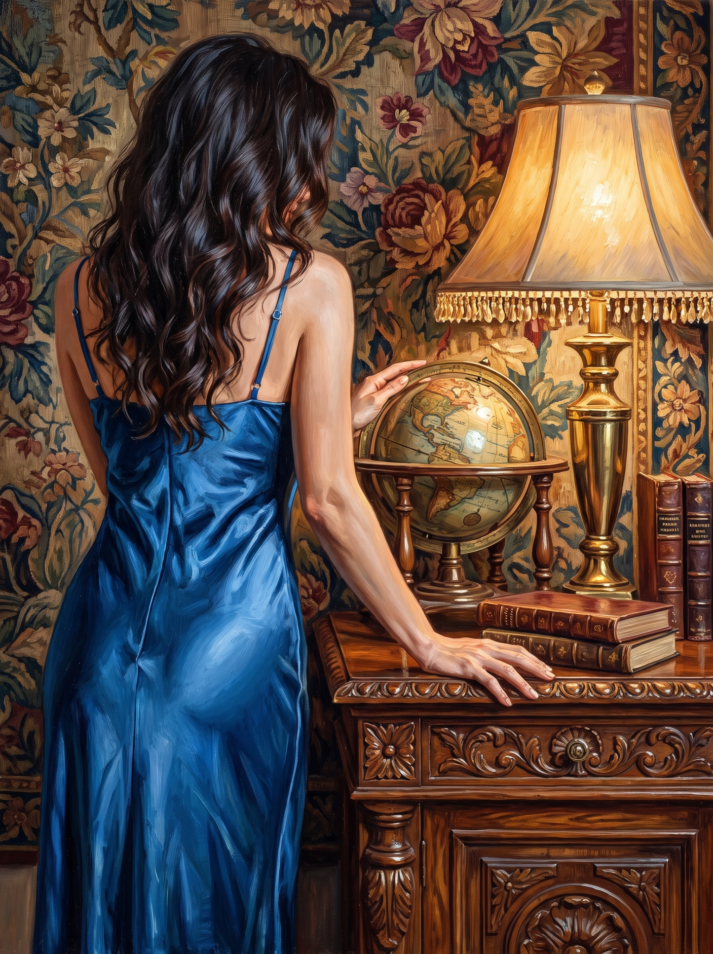 Her Hand On The Globe