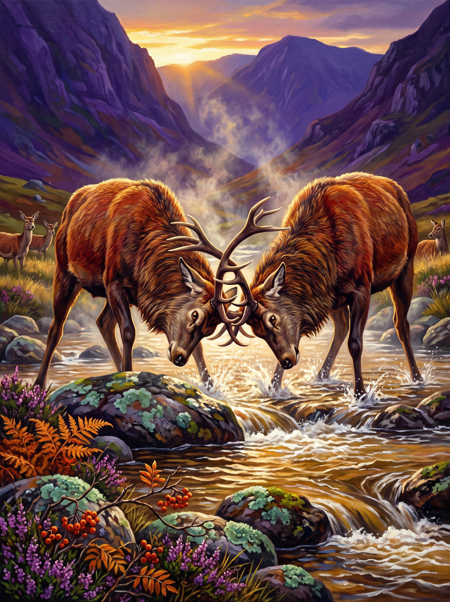 Two Red Deer Stags In Scotland