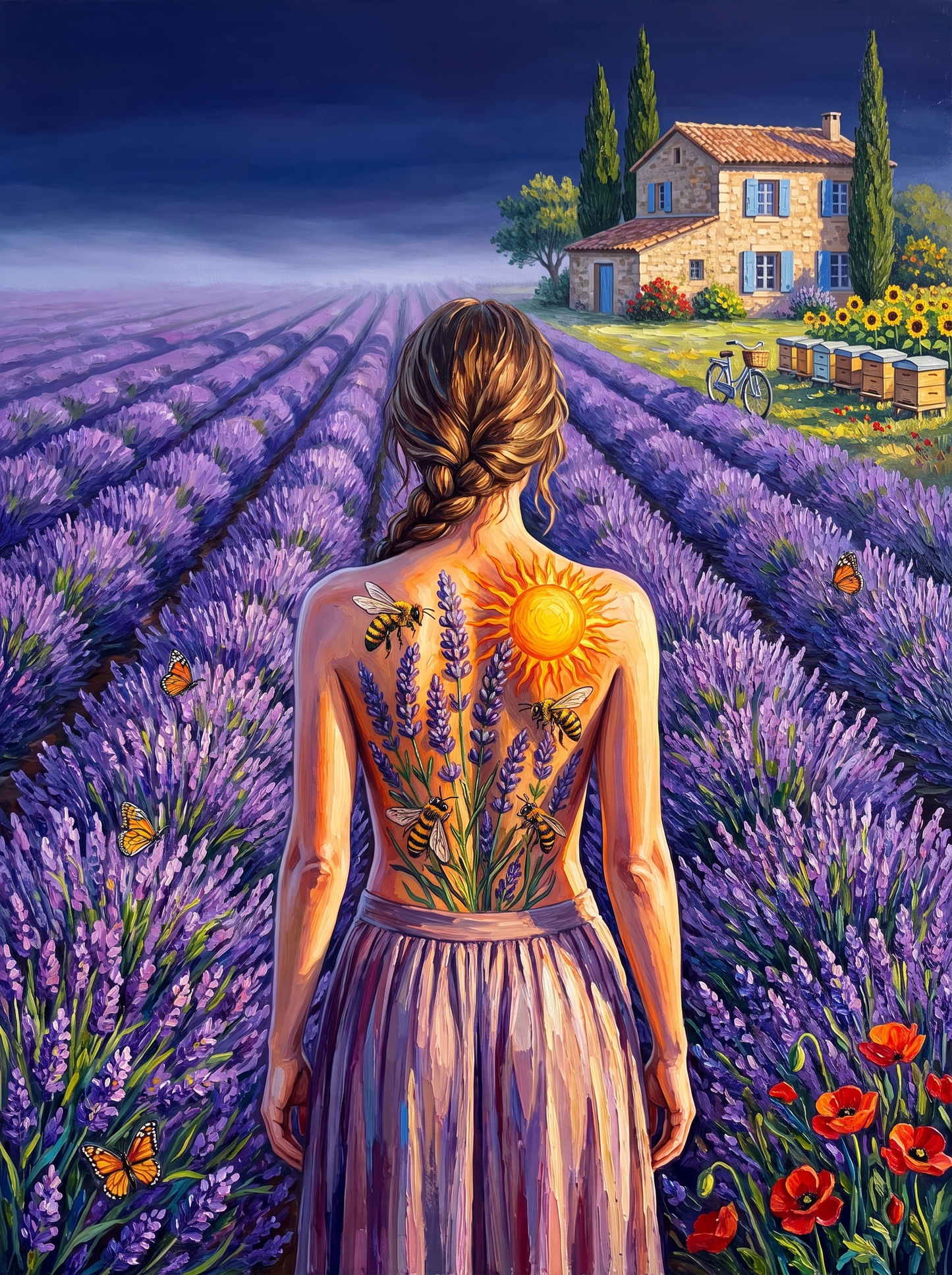Bees Over Provence Lavender