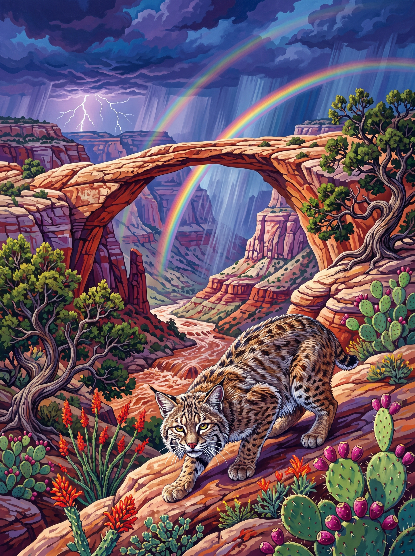Bobcat Under The Arch