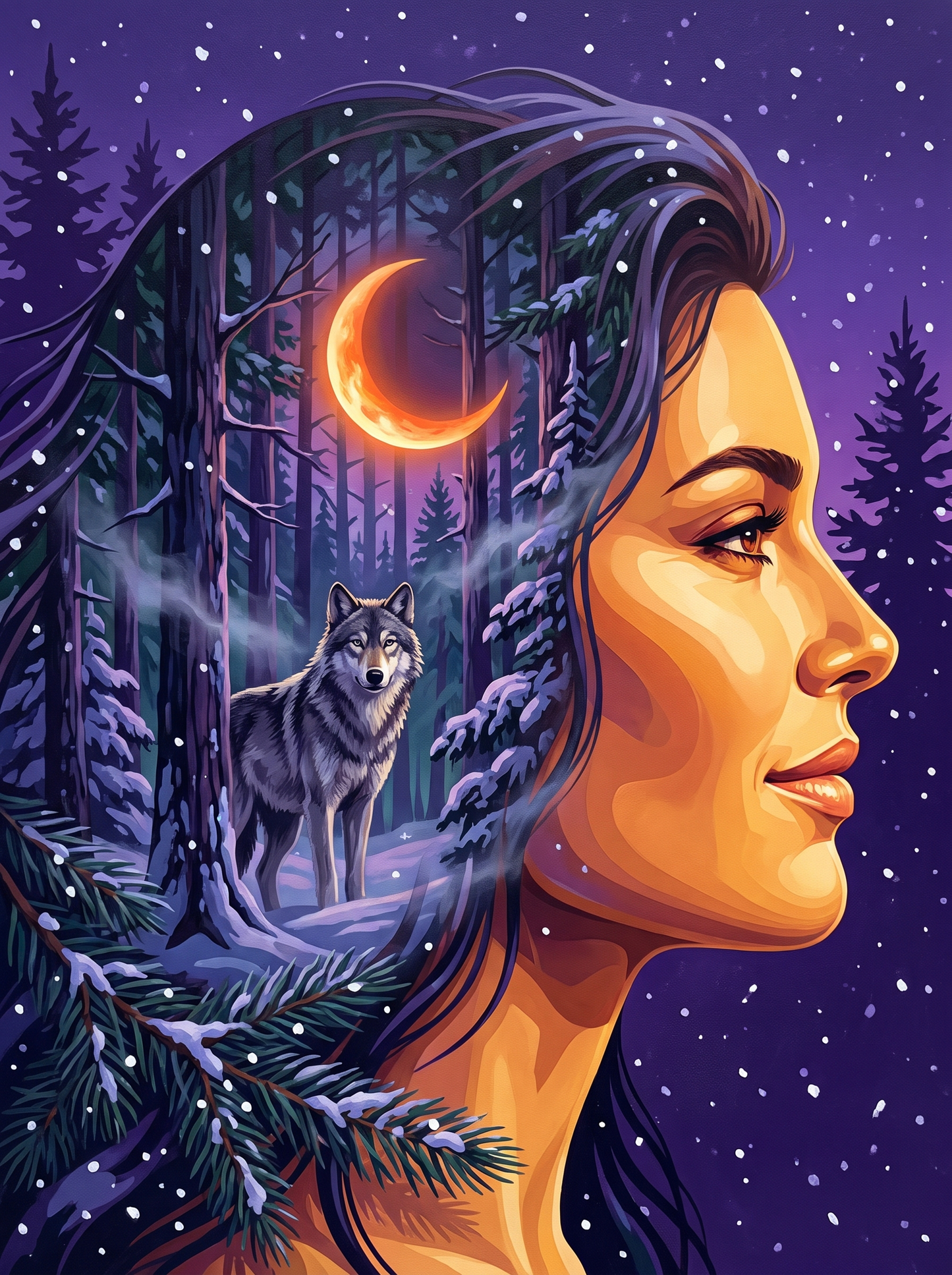 The Wolf In Her Snow Forest