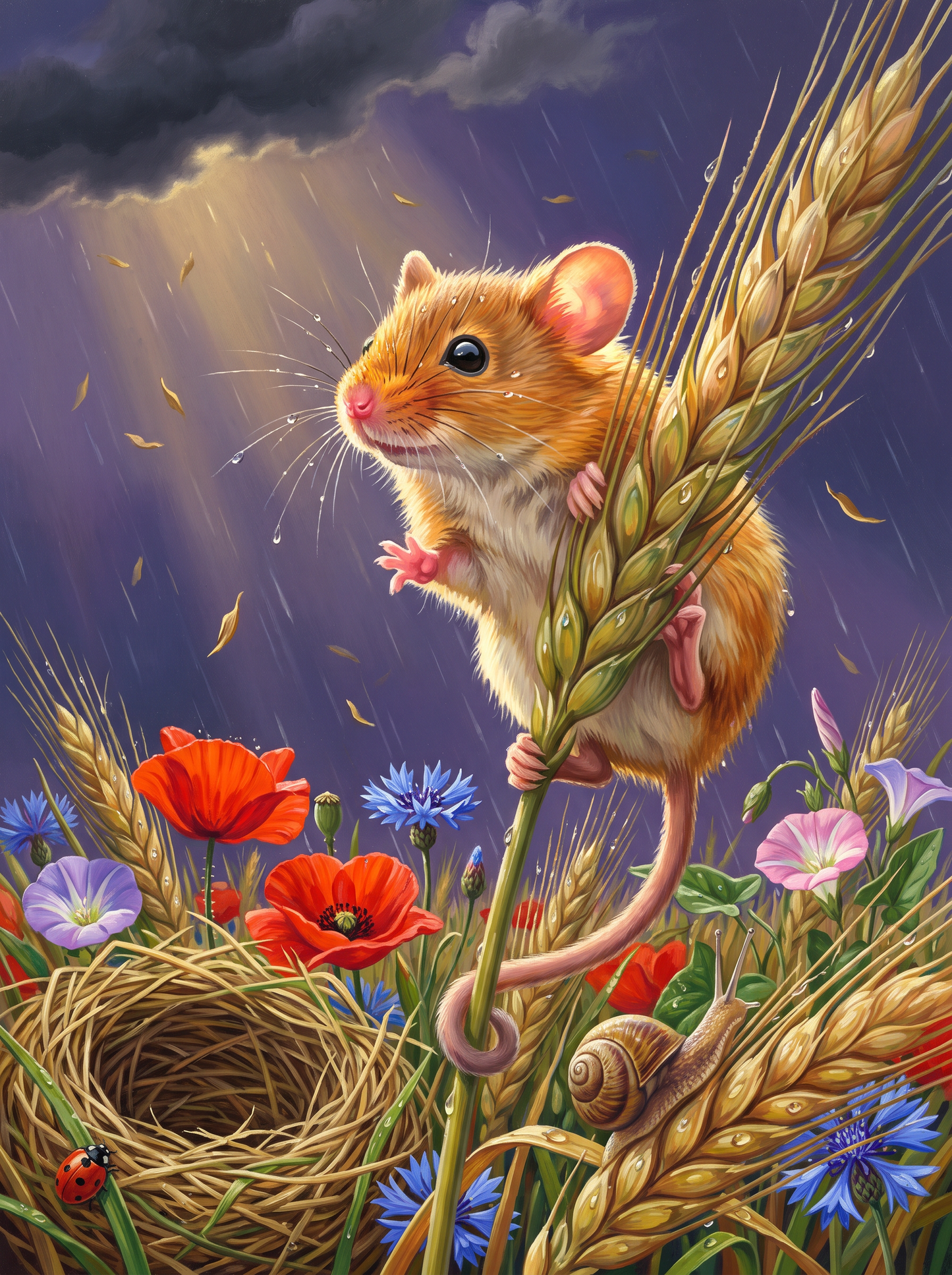 Harvest Mouse Rides The Barley