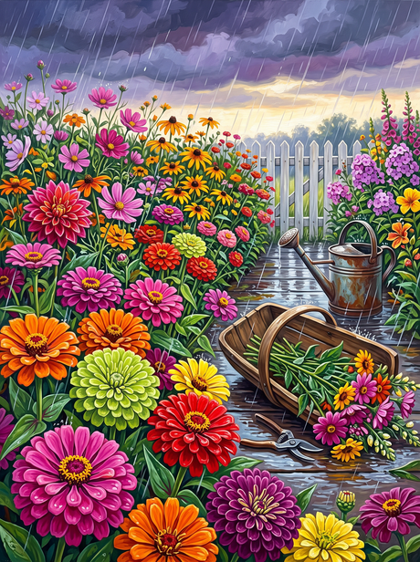 The Cutting Garden In A Downpour