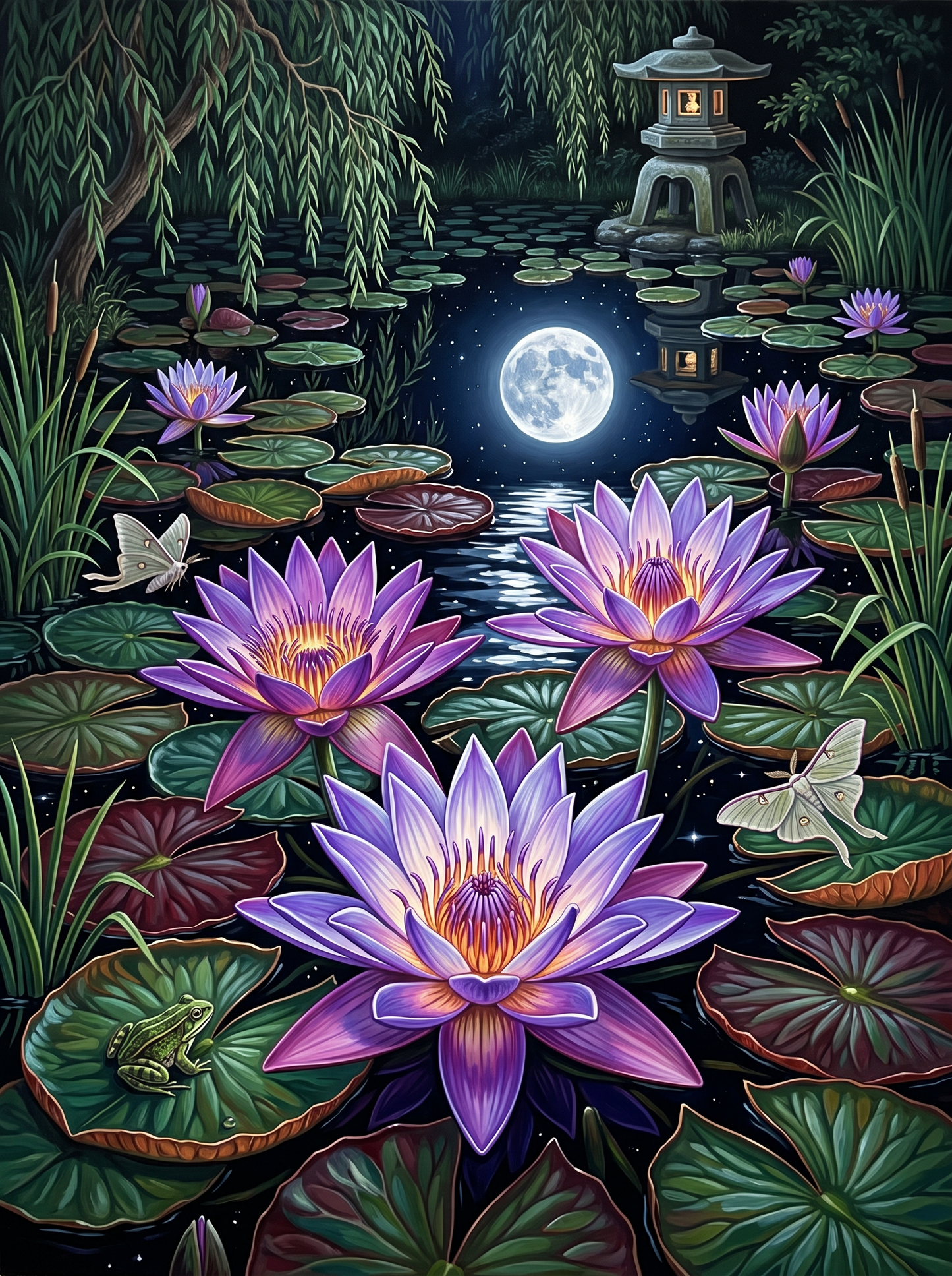 Lilies Open After Dark
