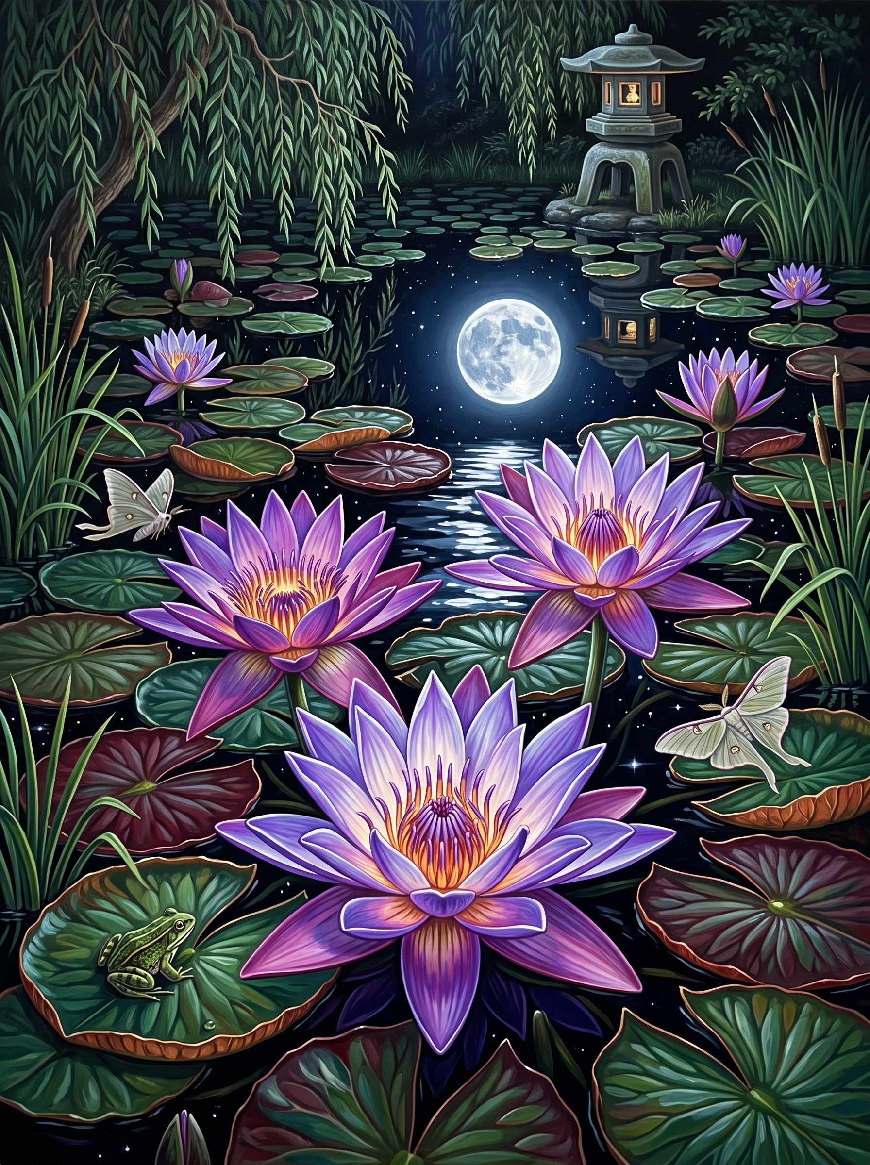 Lilies Open After Dark